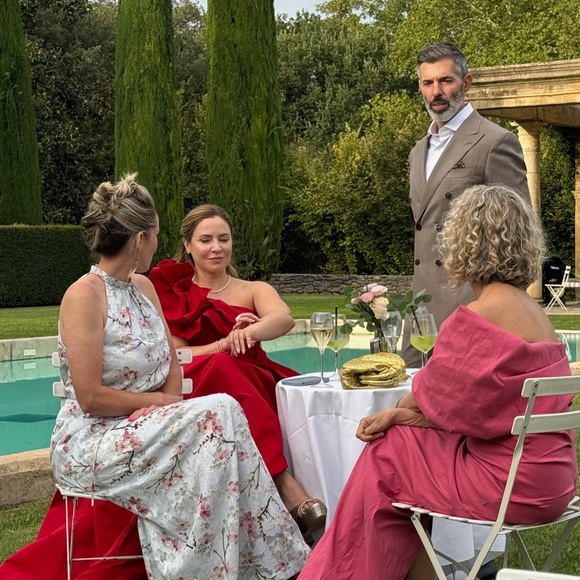 Marchesa Strapless Draped Rosette Rose Faille Ballgown Size M/ US 6 - Picture 11 of 13